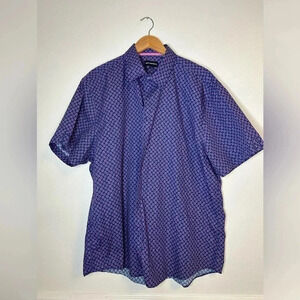 Jack Maverick short Sleeve Shirt- Men’s Button Up Shirt Blue, pink  Sz  XXL(g